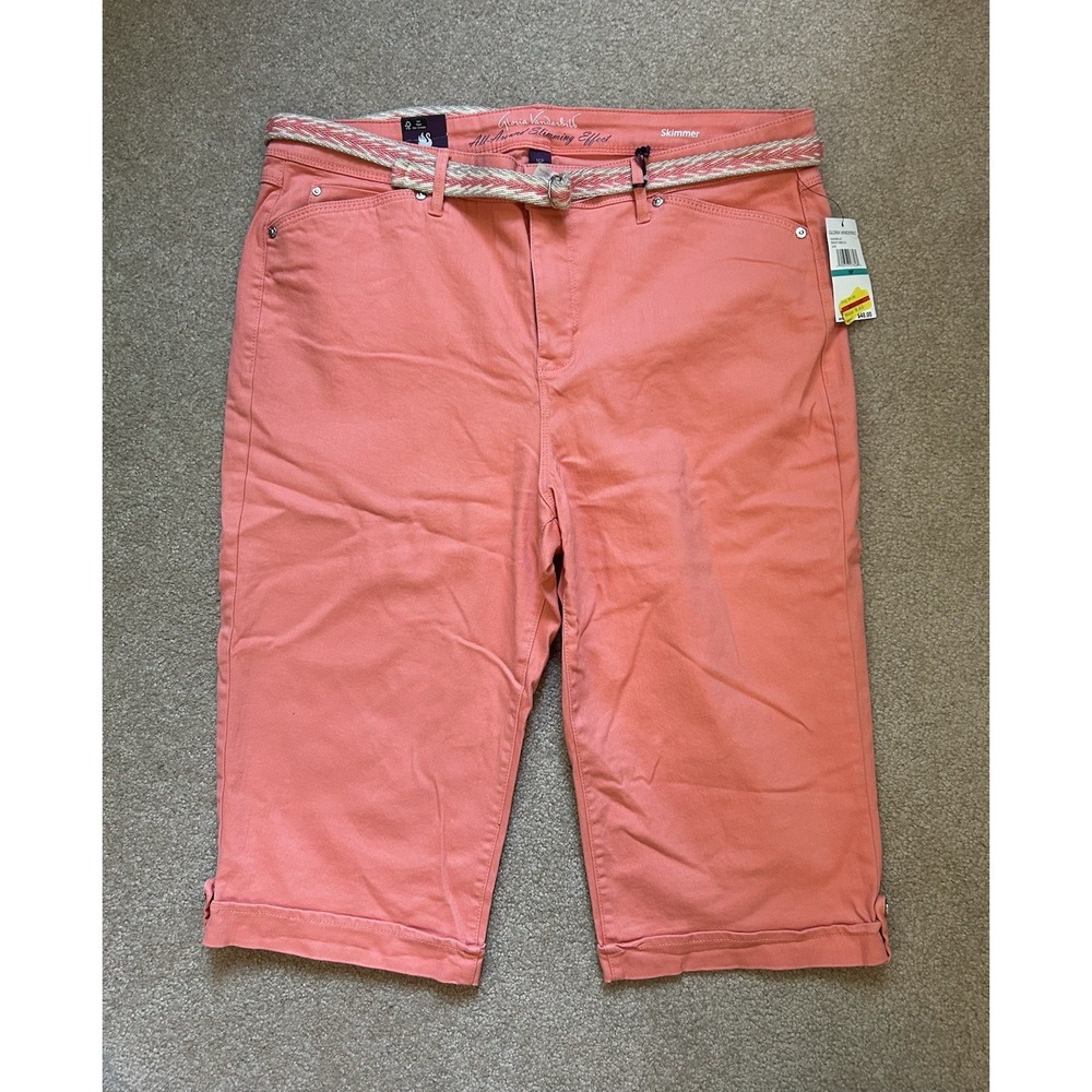 GLORIA VANDERBILT Coral Skimmer Shorts All Around Slimming Womens 16P
